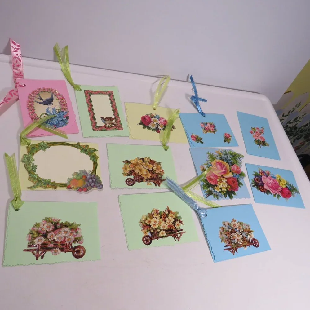 Victorian Gift Tags Cardstock with some embossed images & glitter paint accents
